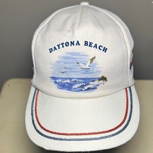 Daytona Beach vintage White Cap with Seagull Design